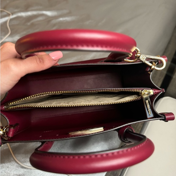 Michael Kors burgundy MK print purse - Picture 6 of 8